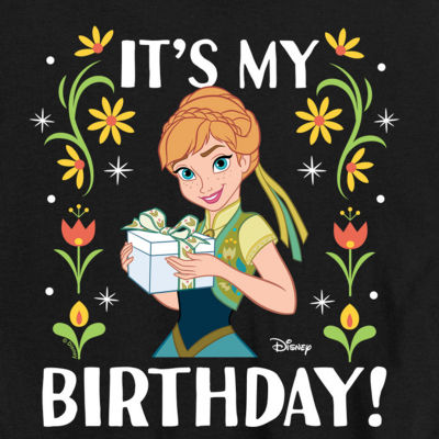 Disney Collection Little & Big Kid Girls Crew Neck Short Sleeve Regular Fit Frozen Graphic T-Shirt