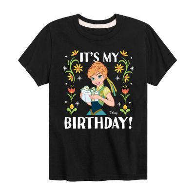 Disney Collection Little & Big Kid Girls Crew Neck Short Sleeve Regular Fit Frozen Graphic T-Shirt