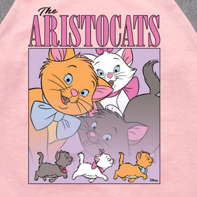 Disney Collection Little & Big Kid Girls Crew Neck 3/4 Sleeve Regular Fit The Aristocats Graphic T-Shirt