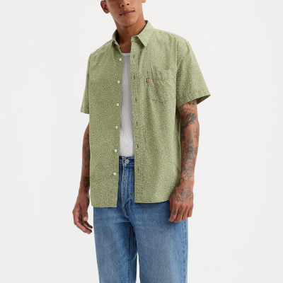 Levi's Mens Classic Fit Short Sleeve Printed Button-Down Shirt