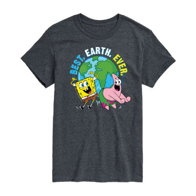 Mens Short Sleeve Spongebob Earth Day Graphic T-Shirt