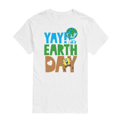 Mens Short Sleeve Spongebob Earth Day Graphic T-Shirt