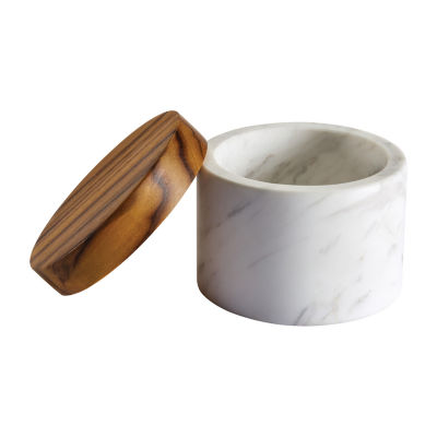 Anolon Marble 5.25-oz Salt Cellar with Teakwood Lid