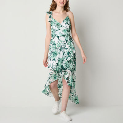 by&by Juniors Floral High-Low Fit + Flare Dress