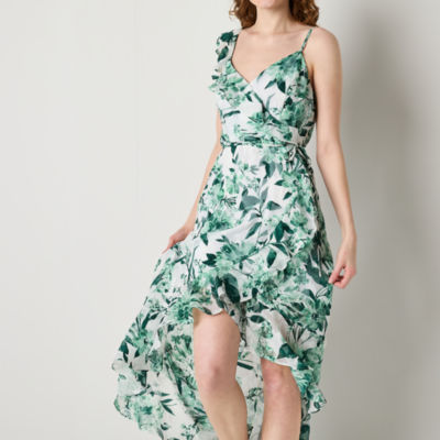 by&by Juniors Floral High-Low Fit + Flare Dress