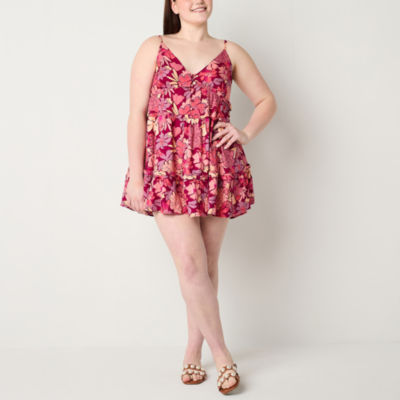 Arizona Womens Sleeveless Babydoll Dress Juniors