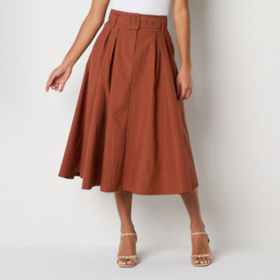 Worthington Womens Mid Rise Long Pleated Skirt