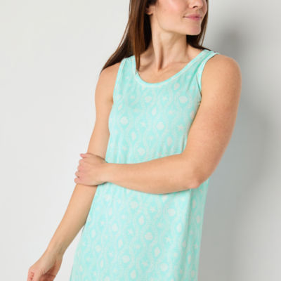 Liz Claiborne Cool and Calm Womens Sleeveless U Neck Nightshirt