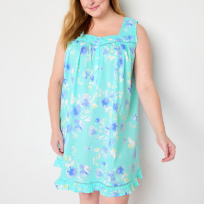 Adonna Womens Plus Short Sleeve Scoop Neck Nightgown