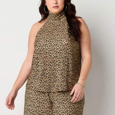 Bold Elements Womens Sleeveless Mock Neck Top Plus