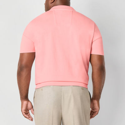 Shaquille O'Neal XLG Jacquard Big and Tall Mens Regular Fit Short Sleeve Polo Shirt