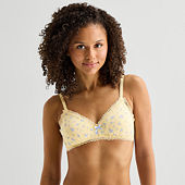 Arizona Body Cotton Pointelle with Lace Trim Bralette - JCPenney