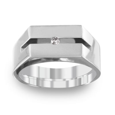 Mens Diamond Accent White Titanium Fashion Ring JCPenney