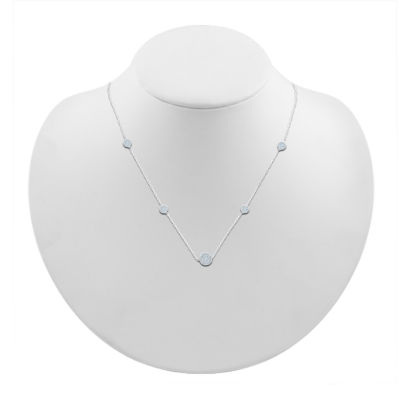 Womens Lab Created Sapphire Sterling Silver Pendant Necklace