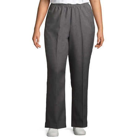 Alfred Dunner Classics Womens Plus Straight Pull-On Pants, 24w Short, Gray