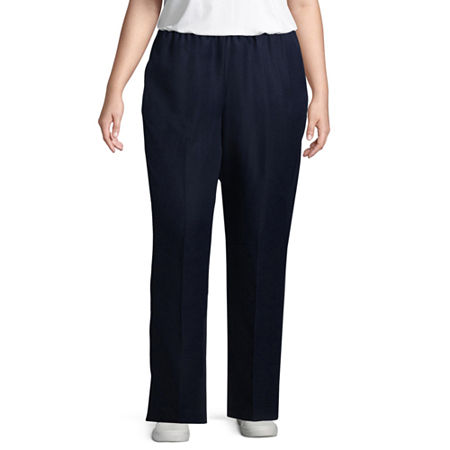 Alfred Dunner Classics Womens Plus Straight Pull-On Pants, 22w Short, Blue