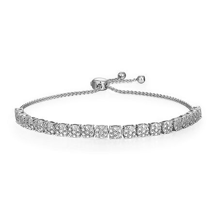 Sparkle Allure Diamond Accent Pure Silver Over Brass 9 Inch Wheat Round Bolo Bracelet, One Size