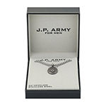 J.P. Army Men's Jewelry Stainless Steel 24 Inch Cable Round Pendant Necklace
