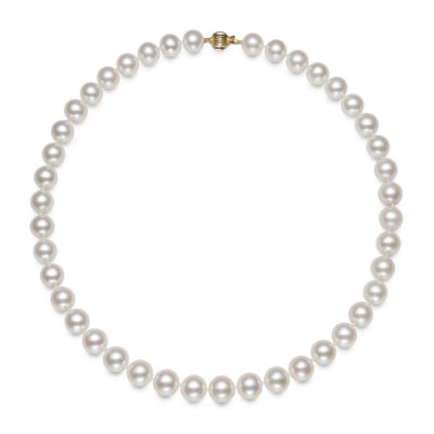 Womens Cultured Freshwater Pearl 14K Gold Strand Necklace