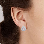 1 CT. T.W. Genuine White Diamond 14K White Gold 14.2mm Pear Stud Earrings