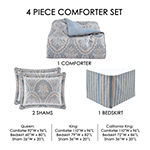 Five Queens Court Pasadena 4-pc. Damask + Scroll Comforter Set