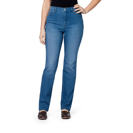 Gloria Vanderbilt Amanda Classic Women's Straight Jeans, 6 Petite Short, Blue