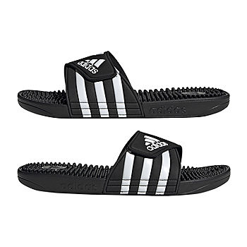 adidas Unisex Adult Adissage Slide Sandals, Color: Black White Black