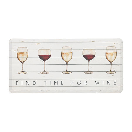 Mohawk Home Dri-Pro Time For Wine Anti-Fatigue 18x30 Kitchen Mat, One Size, White