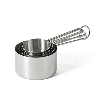 NEW Martha Stewart Stainless Steel Set of 4 Measuring Cups - Dishwasher Safe!