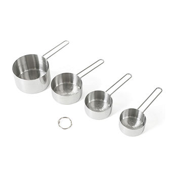 NEW Martha Stewart Stainless Steel Set of 4 Measuring Cups - Dishwasher Safe!