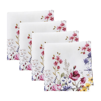 Elrene Home Fashion 4-pc. Poppy Wildflower Napkin Set