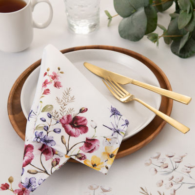 Elrene Home Fashion 4-pc. Poppy Wildflower Napkin Set