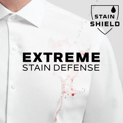 Van Heusen Stain Shield Mens Regular Fit Stretch Fabric Wrinkle Free Long Sleeve Dress Shirt