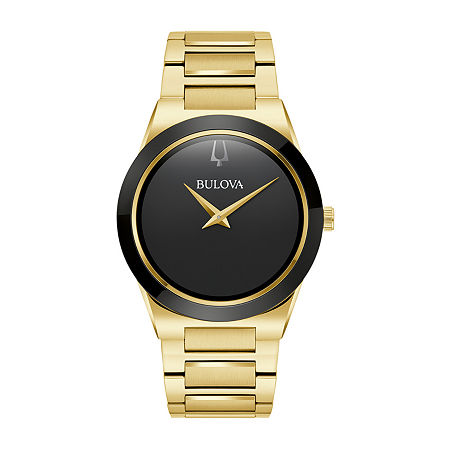 Bulova Mens Gold Tone Stainless Steel Bracelet Watch 97a183, One Size