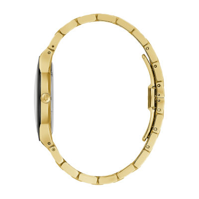 Bulova Mens Gold Tone Stainless Steel Bracelet Watch 97a183