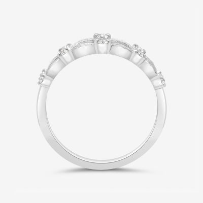 Womens 1/5 CT. Natural White Diamond 10K Gold Ring Guard