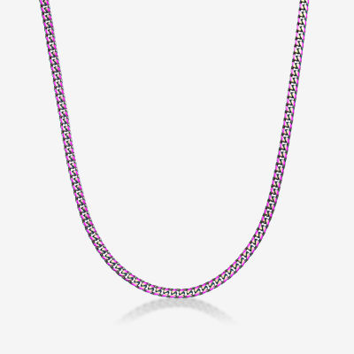 Stainless Steel Inch Solid Curb Chain Necklace