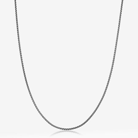 Mens Stainless Steel 18" 2mm Round Box Chain, One Size