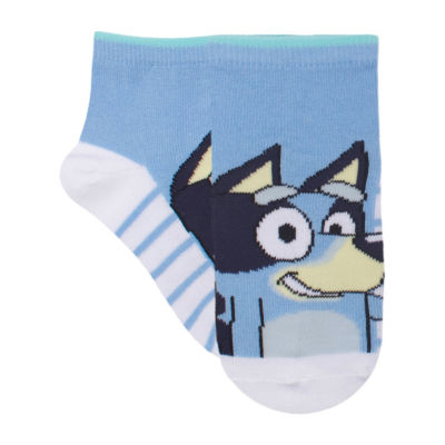 Little & Big Boys 8 Pair Bluey Quarter Socks