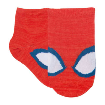 Disney Collection Toddler Boys 6 Pair Spiderman Quarter Ankle Socks