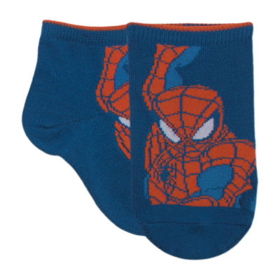 Disney Collection Toddler Boys 6 Pair Spiderman Quarter Ankle Socks