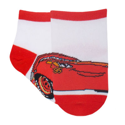 Disney Collection Toddler Boys 6 Pair Cars Quarter Ankle Socks