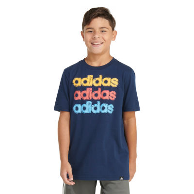 adidas Little Boys Crew Neck Short Sleeve Graphic T-Shirt