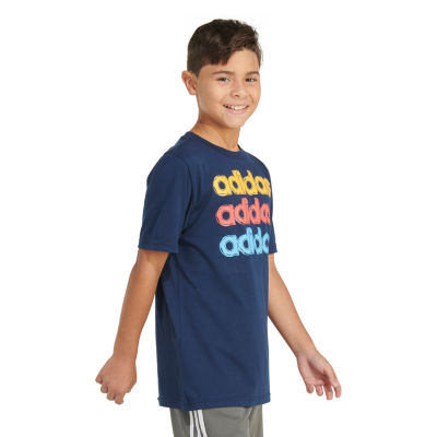 adidas Little Boys Crew Neck Short Sleeve Graphic T-Shirt