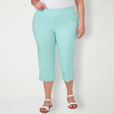Hearts Of Palm Mid Rise Plus Capris, Color Light Green JCPenney