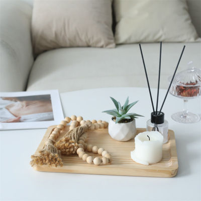 Cheungs Rectangular Natural Wood Glossy Decorative Tray