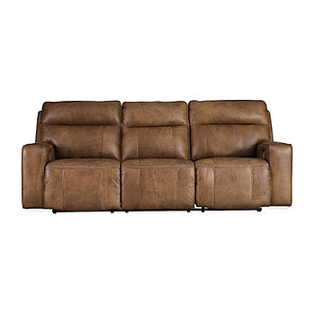 Dual Power Leather Reclining Sofa