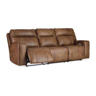 Signature Design By Ashley® Game Plan Dual Power Leather Reclining Sofa