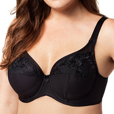 Elila Embroidered Microfiber Underwire Full Coverage Bra - 2401