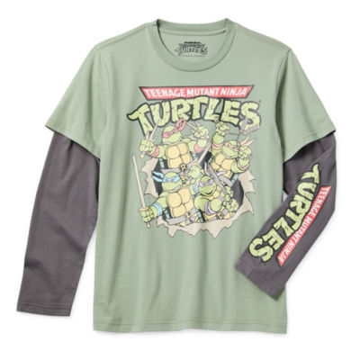Little & Big Boys Crew Neck Long Sleeve Teenage Mutant Ninja Turtles Graphic T-Shirt